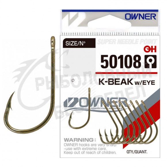 Одинарный крючок Owner K-Beak with Eye 50108-06