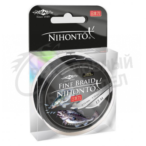 Плетеный шнур Mikado Nihonto Fine Braid 0.12 black 8,80кг 15м