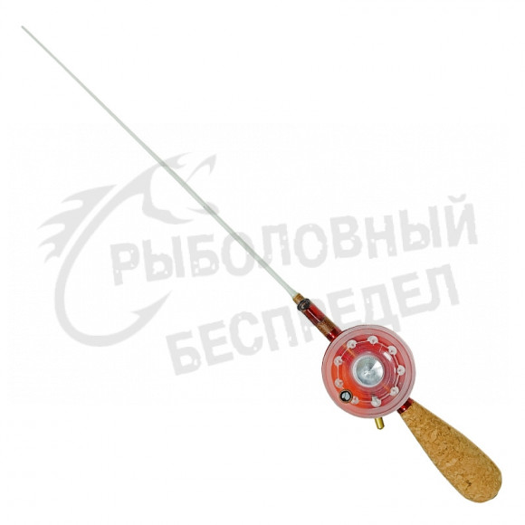 Удочка зимняя ручной работы Денисов открытая d-46mm красная