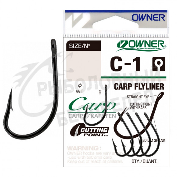 Одинарный крючок Owner Carp Flyliner (C-1) 53261-02