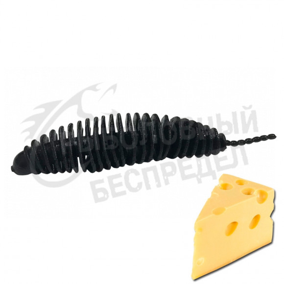 Мягкая приманка Trout Zone Plamp 2,5" черный сыр