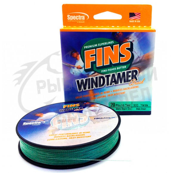 Плетеный шнур Fins WindTamer 135m green 0.229mm 15lb