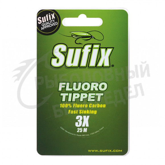 Леска SUFIX Fluoro Tippet прозрачная 25 м 0.245 мм 3,6 кг