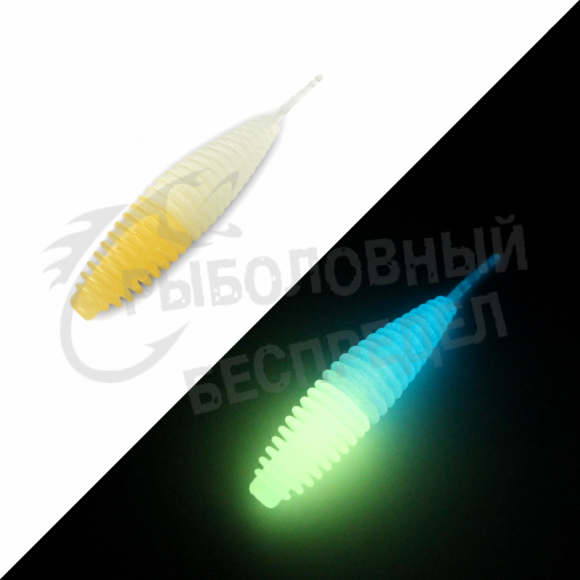 Мягкая приманка GarPRO Larva Glow 70mm 016 белая рыба