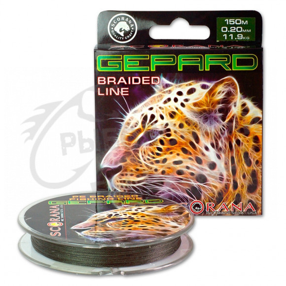 Шнур Scorana Gepard braided line Green 0.10mm 4.55kg 150m