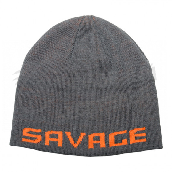 Шапка Savage Gear Logo Beanie Rock Grey Orange серая-оранжевая, арт.73738