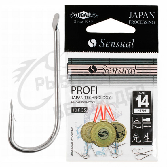 Крючки Mikado SENSUAL - PROFI № 16 NI (с лопаткой) ( 10 шт.)