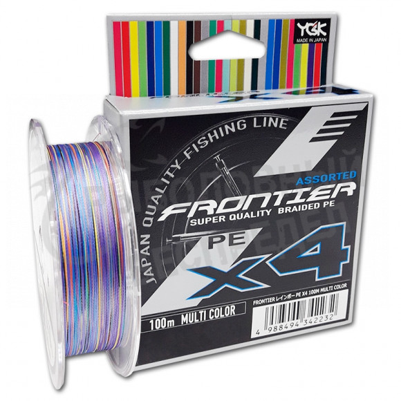 Шнур YGK FRONTIER ASSORTED X4 100m #1,0-10lb multicolour