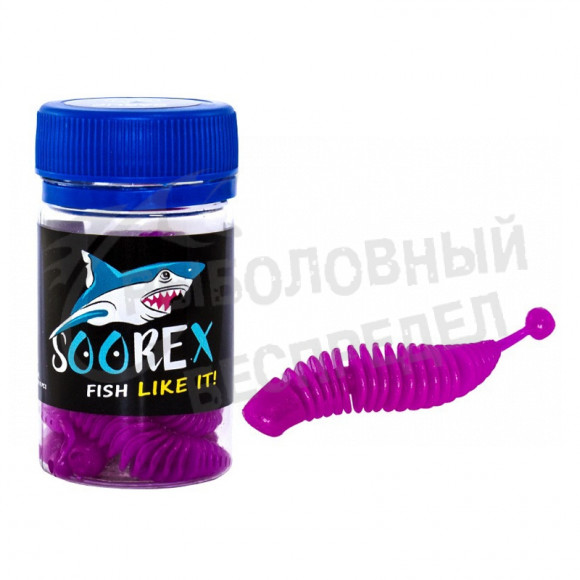 Мягкая приманка Soorex Larva 65mm фиолетовый чеснок
