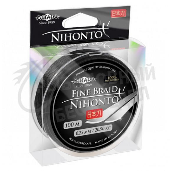 Плетеный шнур Mikado Nihonto Fine Braid 0.16 black 12.50кг 150м