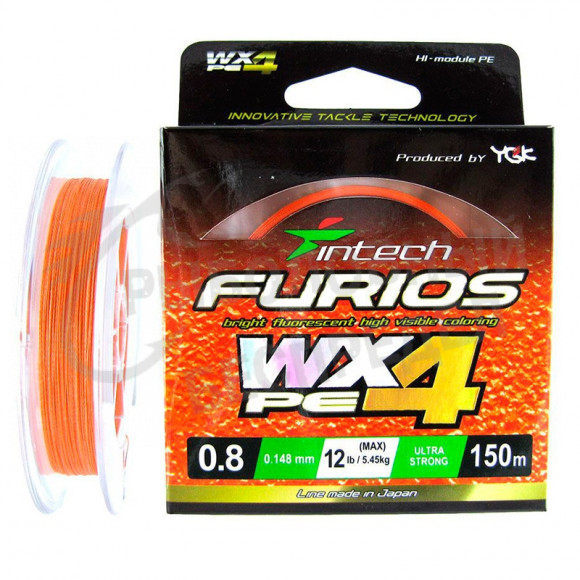 Плетеный шнур Intech Furios PE WX4 150m 0.205mm 10,0kg #1.5