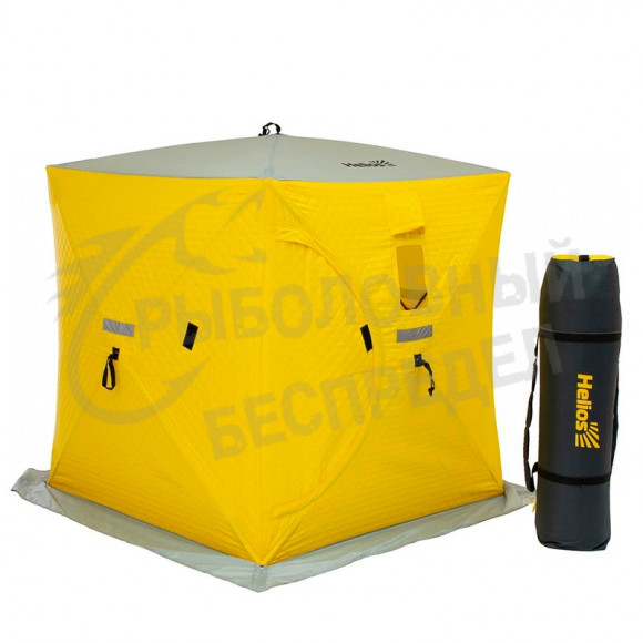 Палатка зимняя утепл. Куб 1,5х1,5 yellow-gray Helios (HS-ISCI-150YG)