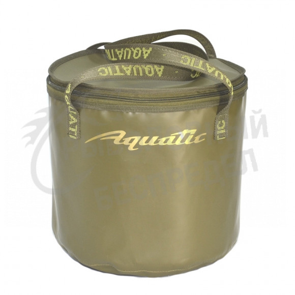 Ведро Aquatic В-04Х для замешивания корма герметичное, с крышкой цвет: хаки