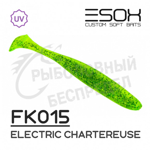 Виброхвост Esox Sheasy 4.4"(115мм) [4 шт] (FK015 Electric Chartreuse)