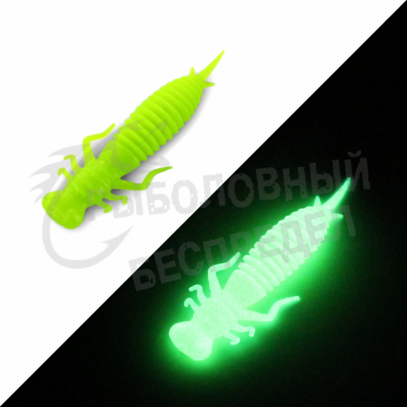 Мягкая приманка GarPRO Stateline Neon и Glow 50mm 001 белая рыба