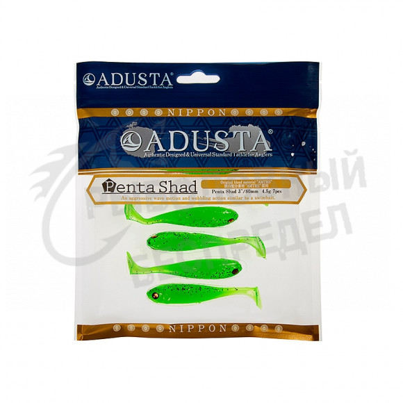Силиконовая приманка ADUSTA Penta shad 4" #114 Green Chart Seed Shiner