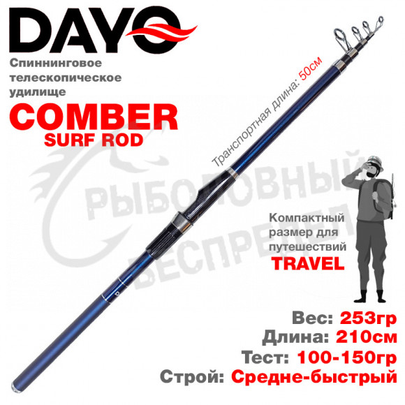 Спиннинг телескопический Dayo Comber Surf Rod 100-150gr  18202-2.1