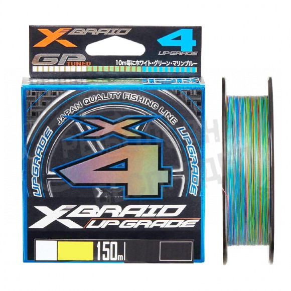 Плетёный шнур YGK X-Braid Upgrade X4 3colored 150m #0.8-0.148mm 14Lb-6.4kg