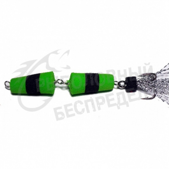 Приманка Мандула "Флажок" XXL Fish Модель 2 цв. Зелено-Черно-Зеленый