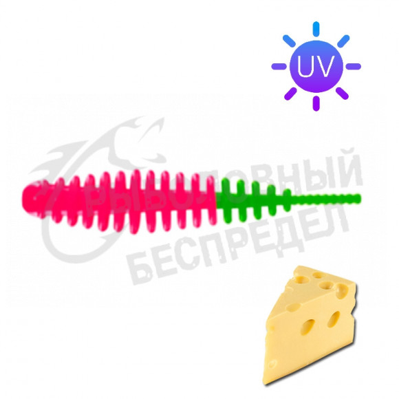 Мягкая приманка Mils Trout Baits Lech 1.7" PIN+GR 032 UV сыр
