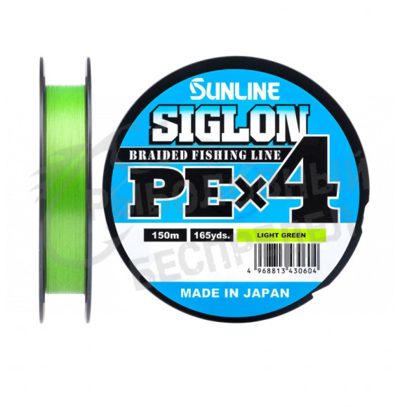 Плетёный шнур Sunline Siglon PEx4 Light Green #0.2 3lb 150m