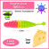 Мягкая приманка Trout HUB Tanta 2.4" #207 PinkUV + ChartreuseUV сыр
