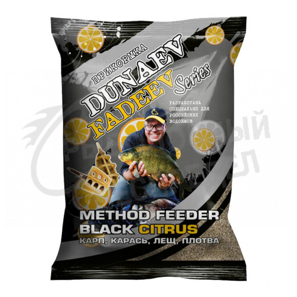 Прикормка Dunaev Fadeev 1кг Method Feeder Black Citrus (Цитрус Черная)
