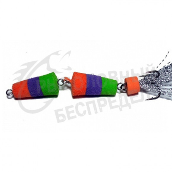 Приманка Мандула "Флажок" XXL Fish Модель 2 цв. Оранжево-Фиолетово-Зеленый