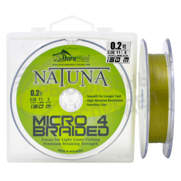 Шнур Duraking Natuna Micro 4X 100m оливково-зеленый #0.15 8lbs 0.06mm