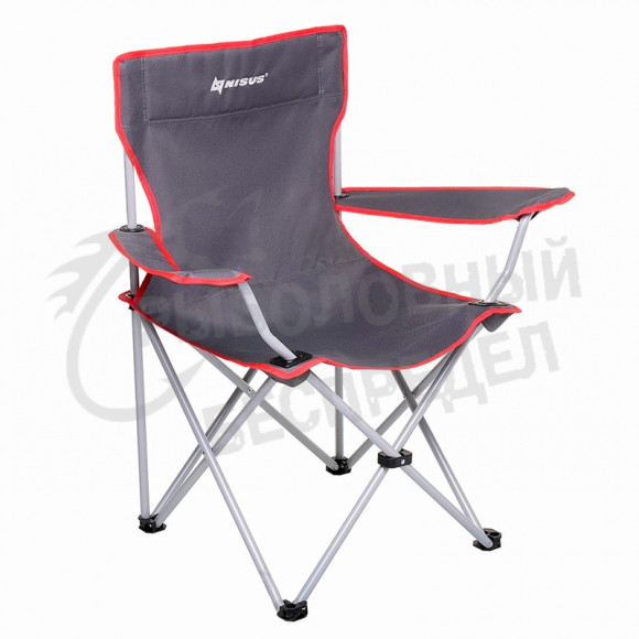 Кресло складное серый-красный без чехла (N-242-GR-1) Nisus