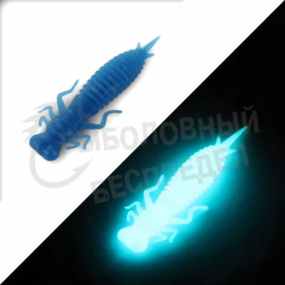 Мягкая приманка GarPRO Stateline Neon и Glow 50mm 007 белая рыба