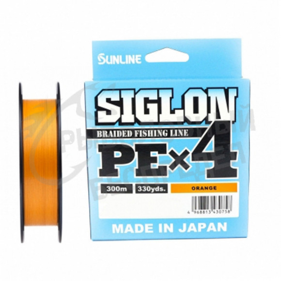 Плетёный шнур Sunline Siglon PEx4 Orange #2 35lb 300m