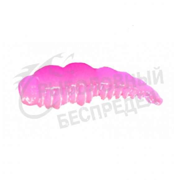 Силиконовая приманка Boroda Baits Super Soft Larva 35mm 1.0g ярко-розовый сыр (12шт-уп)