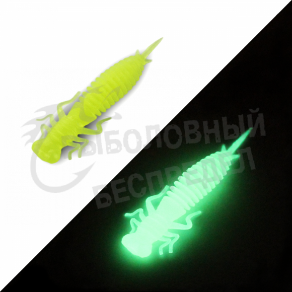 Мягкая приманка GarPRO Stateline Glow 50mm 001 белая рыба