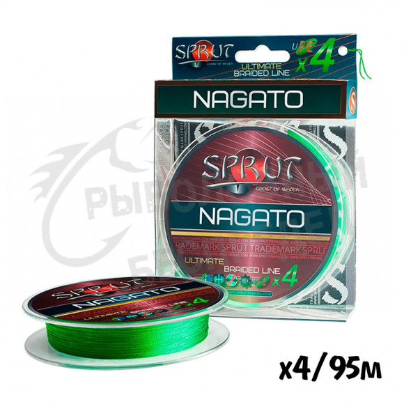 Шнур Sprut Nagato Hard Ultimate Braided Line x4 95m Neon Green 0.12mm 9.1kg