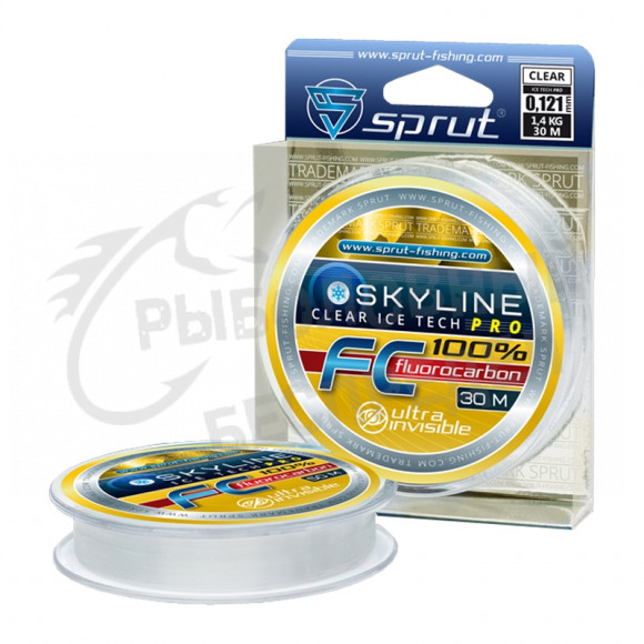 Леска Sprut SkyLine FC 100% Fluorocarbon Ice Tech PRO Clear 30m 0.251mm 5.3kg