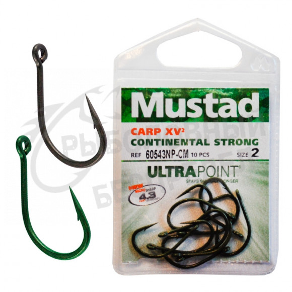 Крючки одинарные Mustad Continental Strong 60543NP-CM # 2 10шт