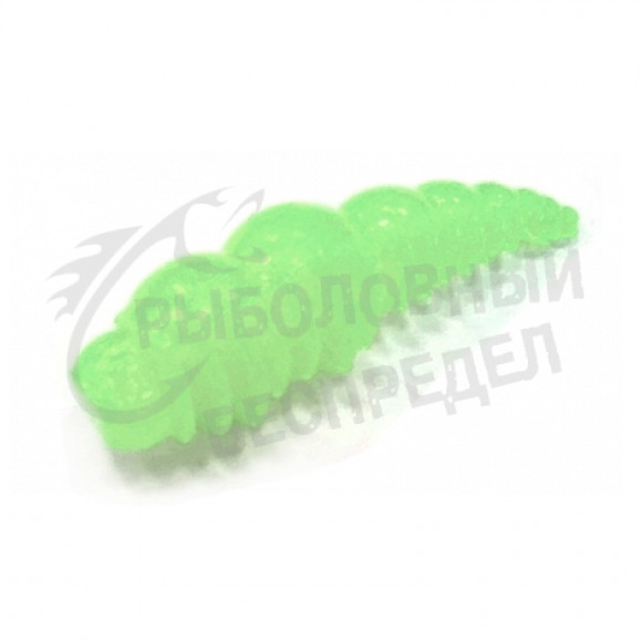 Силиконовая приманка Boroda Baits Super Soft Larva Glow 35mm 1.0g бледно-зеленый сыр (12шт-уп)