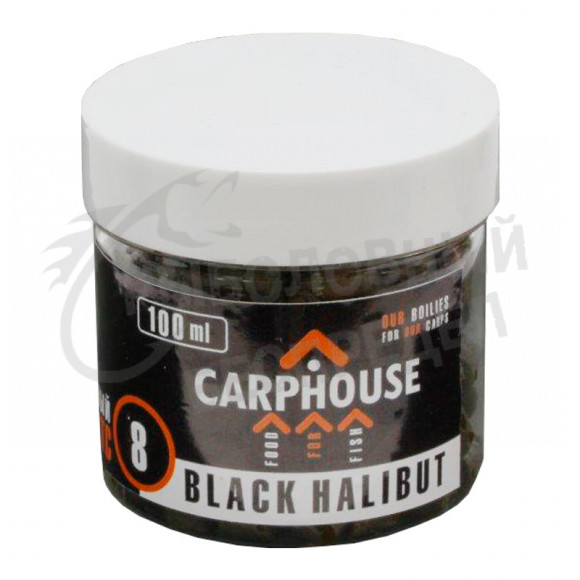 Пелетс насадочный CarpHouse Black Halibut 8mm 100ml
