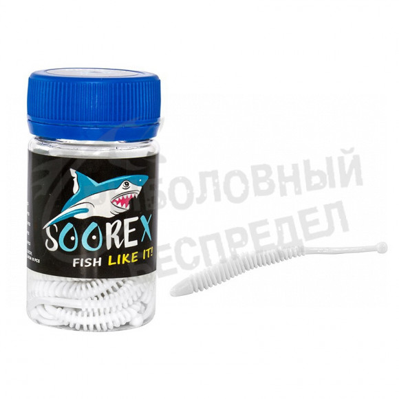 Мягкая приманка Soorex Snake 80mm белый икра