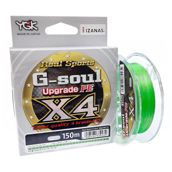 Плетёный шнур YGK G-Soul Upgrade PE X4 #0.4 - 8lb 150m Green