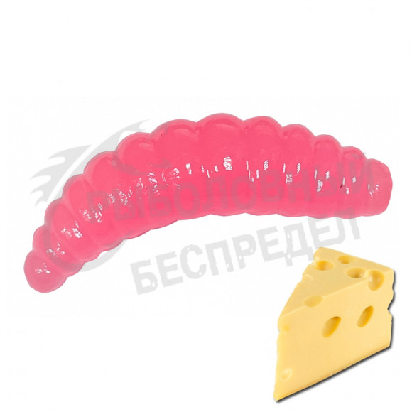 Мягкая приманка Neon 68 Trout Maggot 1.3'' розовое свечение сыр