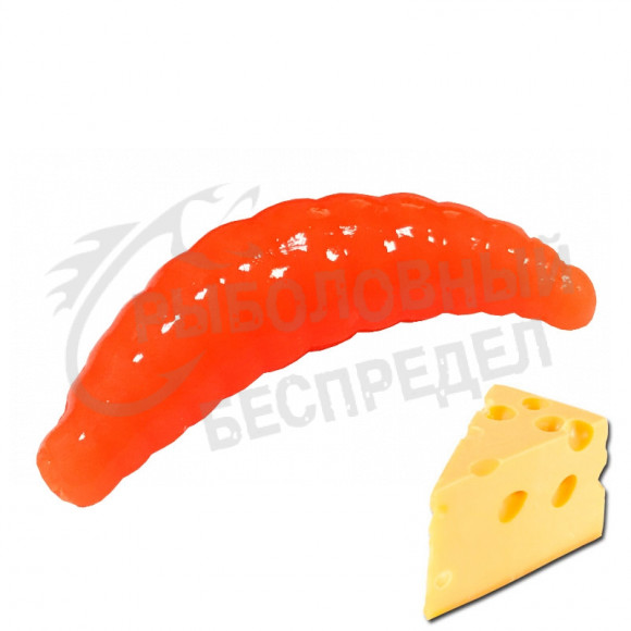 Мягкая приманка Trout Zone Maggot 1.6" оранжевый сыр