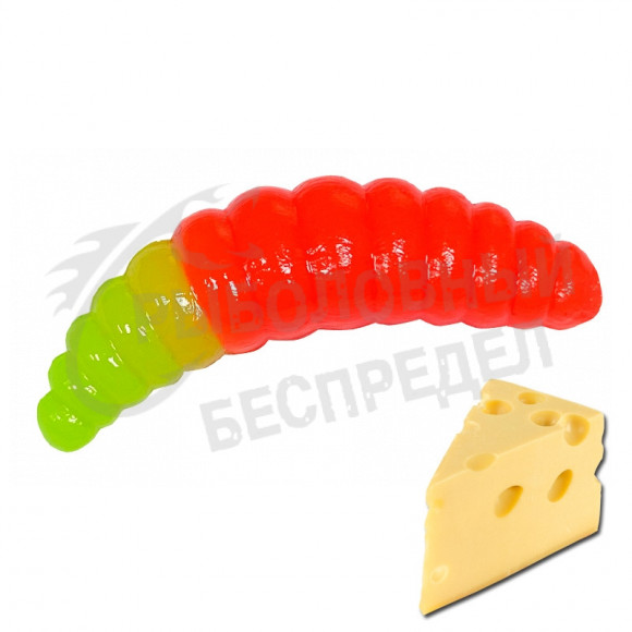 Мягкая приманка Neon 68 Trout Maggot 1.3'' красный лайм сыр