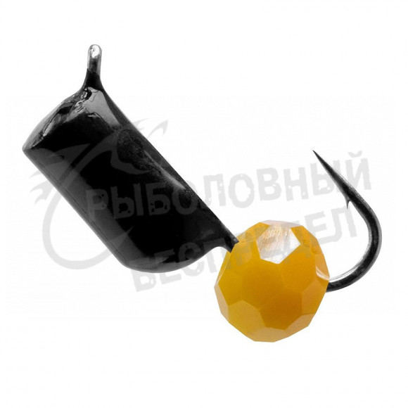 Мормышка Гвоздешарик черный, шарик многогранный желтый Premier Fishing
