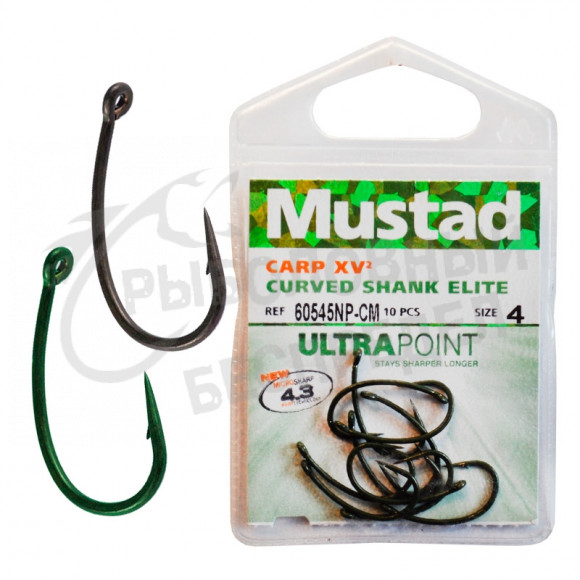 Крючки одинарные Mustad Curved Shankl Elite 60545NP-CM # 1 10шт