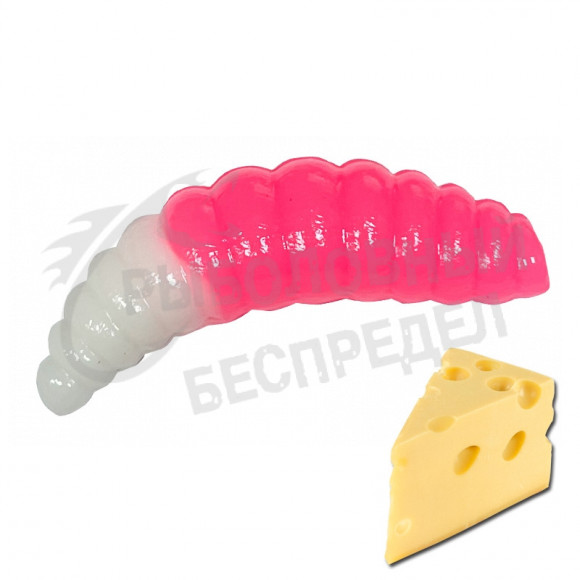 Мягкая приманка Neon 68 Trout Maggot 1.3'' розовый- белый сыр
