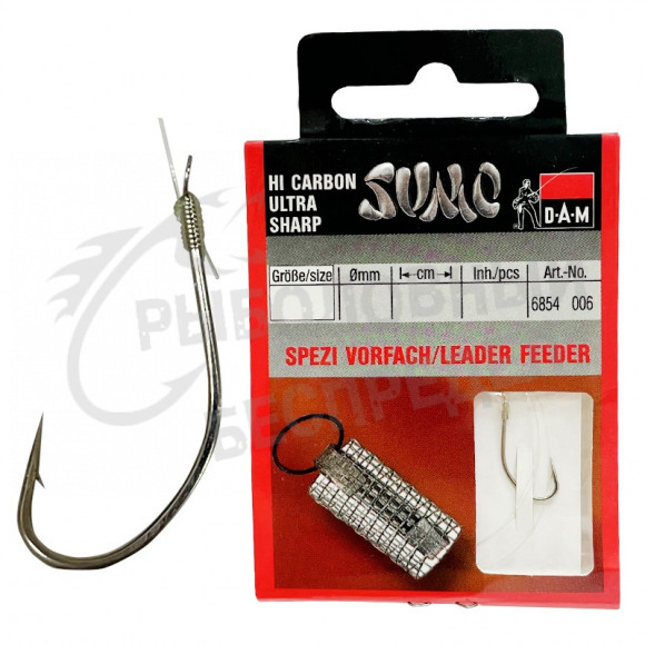 Крючки Dam Sumo Feeder с поводком #6 0,20mm-50cm 6854-006