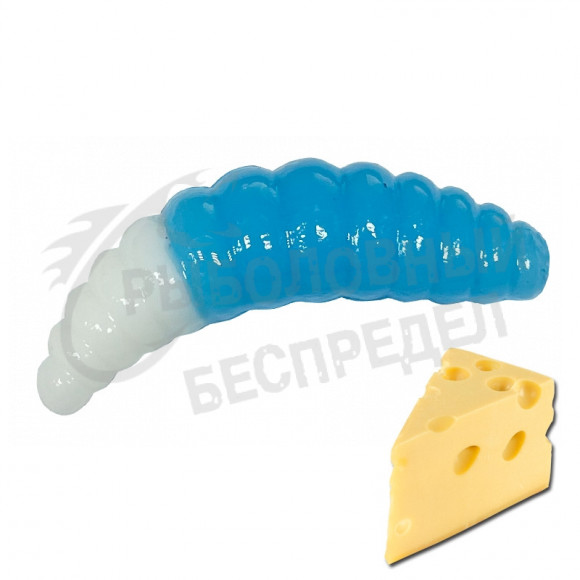 Мягкая приманка Neon 68 Trout Maggot 1.3'' голубой- белый сыр
