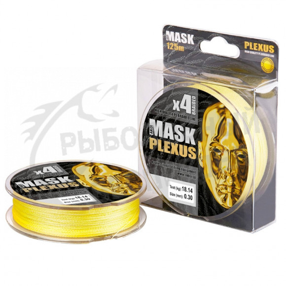 Шнур плетеный Akkoi Mask Plexus Yellow 0.08mm 2.73kg 125m